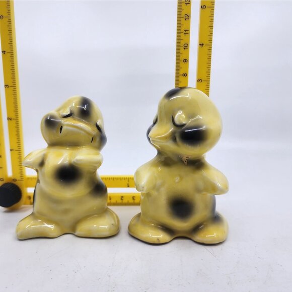 Vintage Van Telligen Hugging Duck Salt & Pepper Shakers Set Yellow Black 4 in - Picture 10 of 10